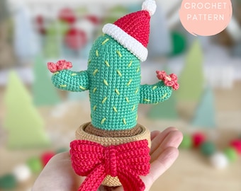 Crochet Christmas Cactus Pattern: Amigurumi Holiday Decor (PDF Pattern)