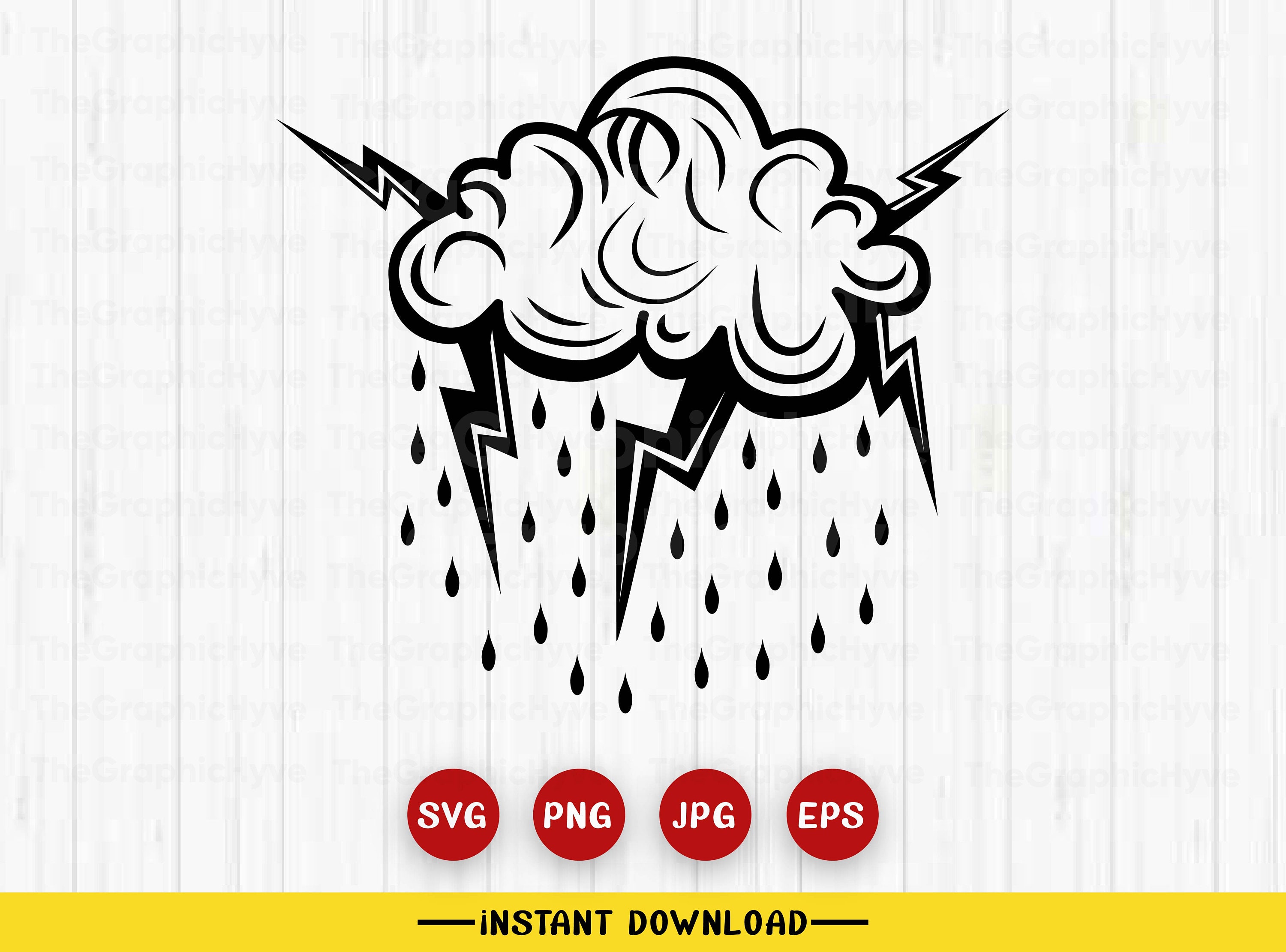 Lightning Bolt Svg, Lightning Bolt and Clouds Png, Lightning Svg Jpeg