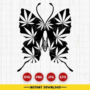 Butterfly Cannabis SVG || || des fichiers Butterfly Cut Cannabis Svg || Weed Svg || Cannabis Cut Files || Marijuana svg || Papillon Png | Mauvaise herbe Png