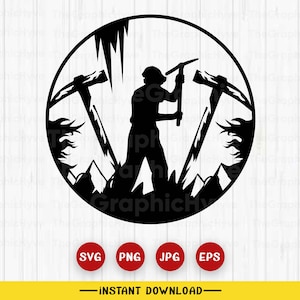 Mining Scene svg | Miner Dad Clipart | Mining Shirt png | Mine Land Owner Monogram dxf | Pickaxe and Shovel Stencil | Miner mining cricut