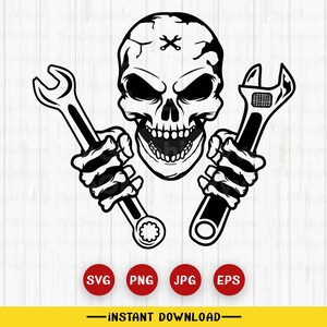 Skull Mechanic SVG | Mechanic Clipart | Skilled Skull Svg | Skull Mechanic Svg | Wrenches Svg | Skull Svg | Mechanic Skull Png | Cut File