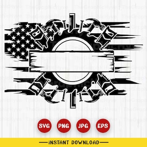 US Builder Svg, Contractor Svg, Repairman Svg, Carpenter Svg, Builder Clipart, Builder File for Cricut, US Flag svg Cut Files For Silhouette