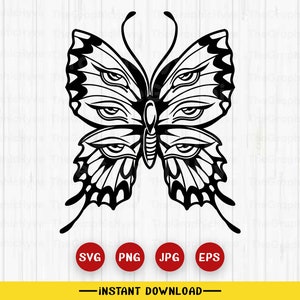 Trippy Butterfly SVG | Butterfly Eyes Cut File Cricut | Svg Files for Cricut | Butterfly Cut files SVG - SVG Png Cut File Digital Download