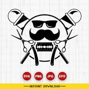Barbershop Digital Downloads | Barber svg | Barber Clipart | Barber Shop Shirt| Barbershop, Barber Stencil, Barber Clippers, Barber Png