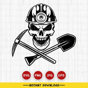 Miner Skull svg file | Mining svg | Miner Dad svg | Mining | Mining Cutfile | Miner p | Mining Shirt svg | Skull svg | Skull Clipart