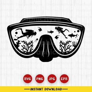 Scuba Diver Mask SVG File, Scuba Mask svg, Divers Mask svg, Scuba Gear svg, Scuba Mask Shirt, Scuba Mask Clipart, Png