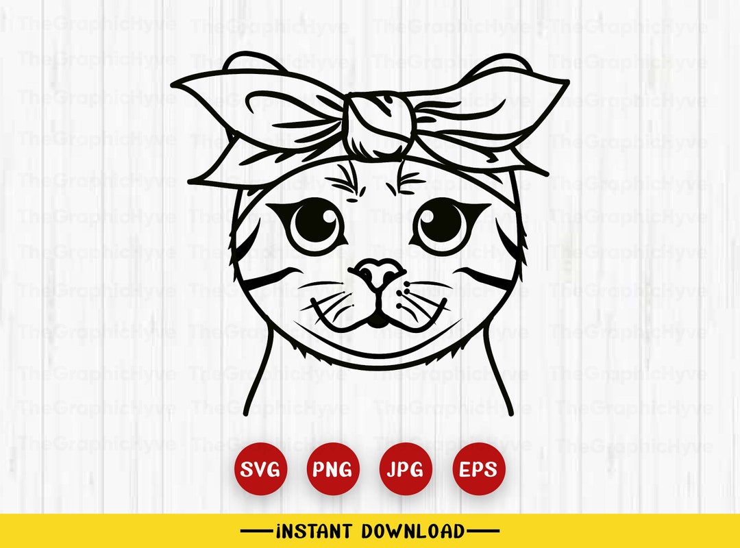 Cat Bandana SVG Cat SVG File Cat Cut File Cat With Bandanabandana Cat