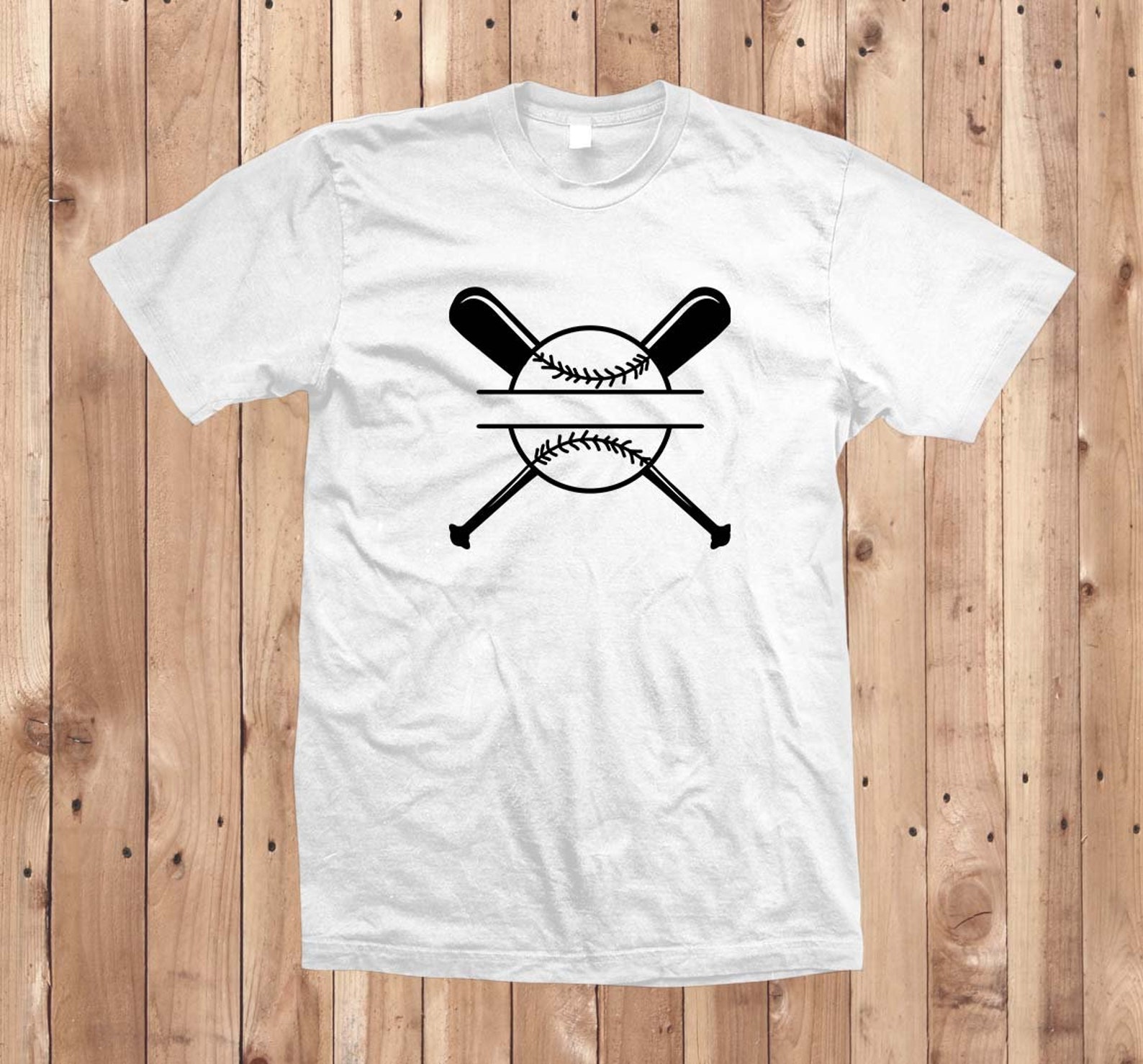 Baseball Split Name Monogram SVG Baseball Logo Svg, Crossed Baseball