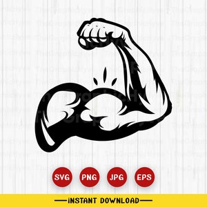 Biceps Svg file | Muscle Svg, Biceps Muscle Svg, Fitness Svg, Gym Svg, Sports Training Svg, Power, Arm Flex Svg, Silhouette Vector Clipart