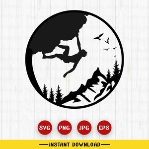 Escalada en roca SVG / ESCALADA EN ROCA Estilo vintage / Escalada en montaña Svg, Silueta / boulder svg / senderismo svg para escaladores de montaña