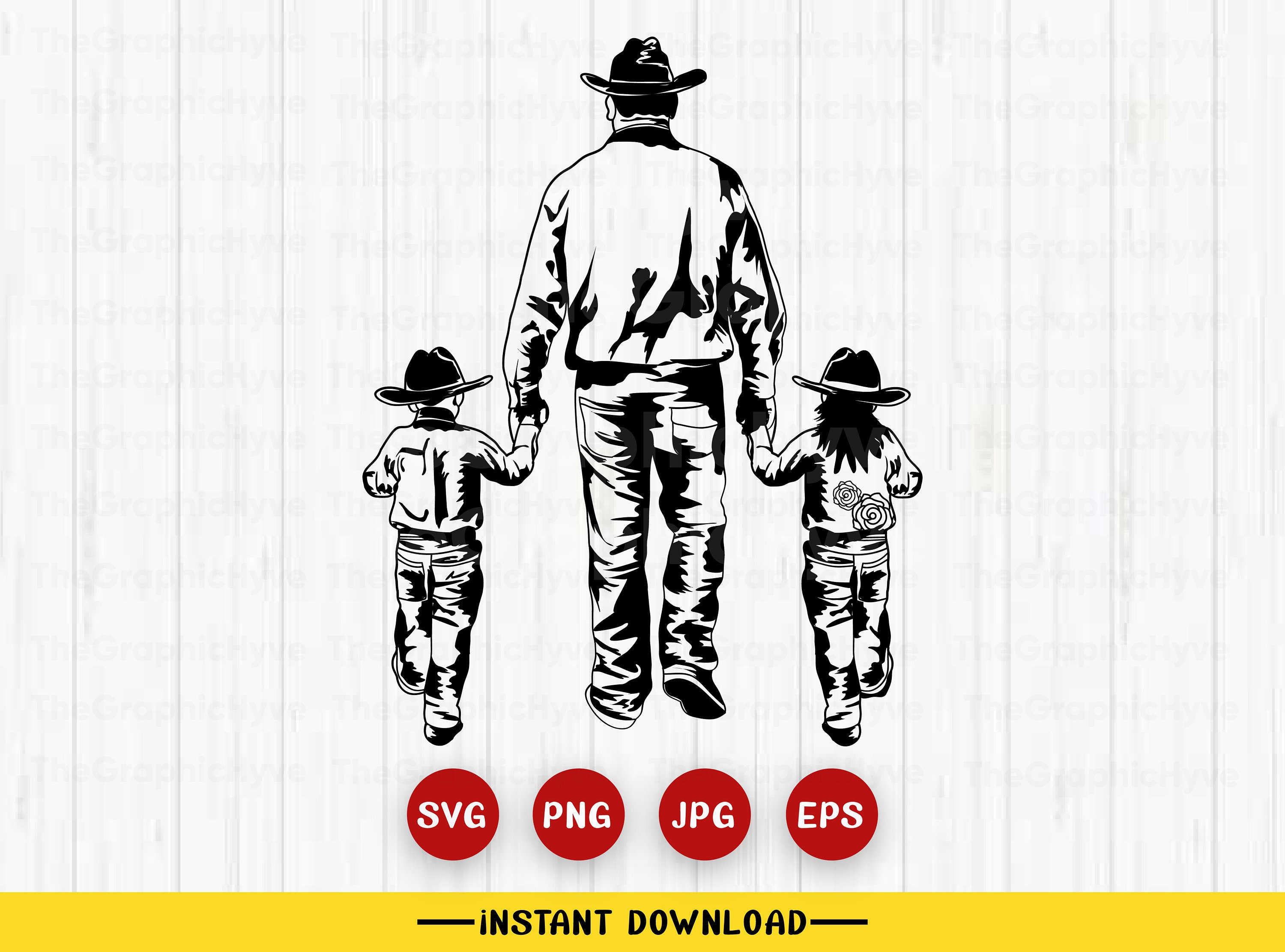 Dad and Son Daughter Cowboy SVG| Cowboy Dad SVG | Dad Svg| Dad Life SVG| Dad and Son Svg | Cowboy png, Cowboy svg, Ranch Dad, fathers day