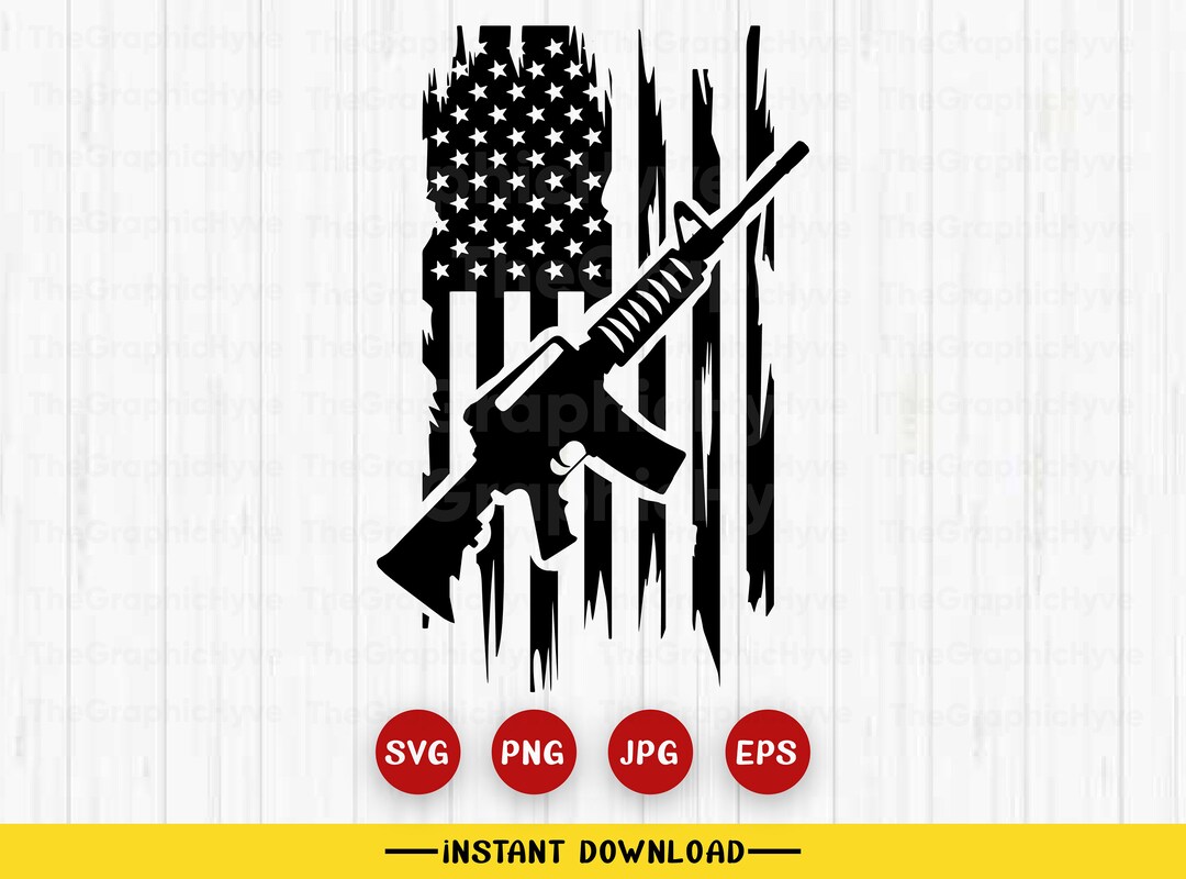Man And Rifle Svg Usa Flag and Rifle SVG | PNG Rifle Second Amendment Sublimation ...