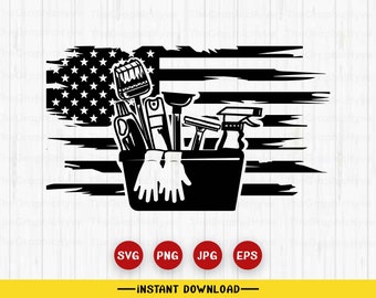 US cleaning tools, cleaning svg, cleaning tools svg, cleaning service svg, cleaning supplies svg housekeeper american flag us flag cleaning