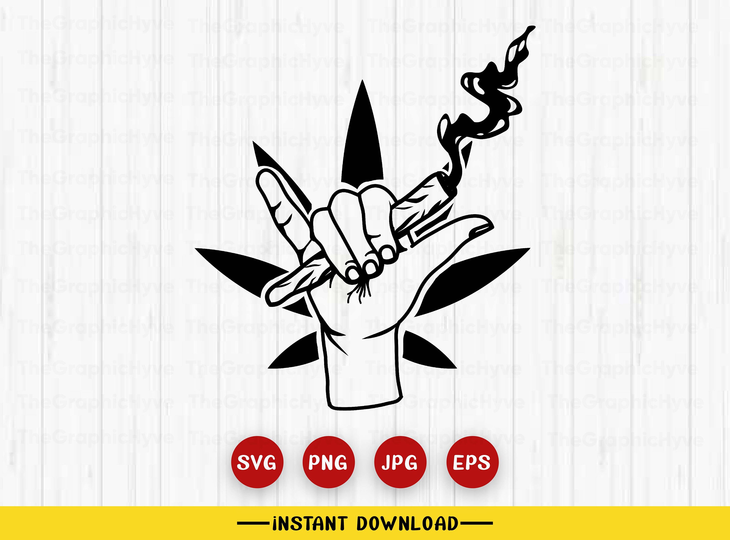 Shaka With Weed Hand Sign Svg Shaka Svg Hand Sign Svg Hang Loose Svg