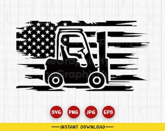 US Forklift SVG | Forklift Silhouette , Forklift Clipart, Forklift Files for Cricut, Forklift Cut Files For Silhouette, Forklift, Png,Eps