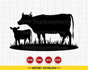 Cow Farm Svg File | US Cow Svg | Farmer Svg | Farm Animal Svg | Cow Png | Family Farm Svg | Cutting File