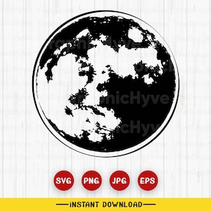 Moon SVG, Full Moon SVG, Digital Download/Cricut, Silhouette, Moon EPS, Moon Silhouette