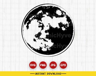 Moon SVG, Full Moon SVG, Digital Download/Cricut, Silhouette, Moon EPS, Moon Silhouette