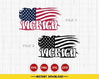 Merica Svg | 4th of July Svg | Independence Day Svg | Distressed American Flag svg | Patriotic svg | American Flag Svg | Fourth of July Svg