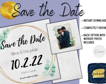 Save the Date | Wedding Save the Date | Editable Save the Date | Save the Date Canva Template | Editable Canva Save the Date | Wedding