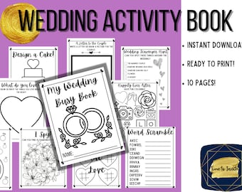 Wedding Activity Book | Kids Wedding Activity Book | Kids Wedding Busy Book | Wedding Coloring Book | Kids Wedding Book | Wedding Activity