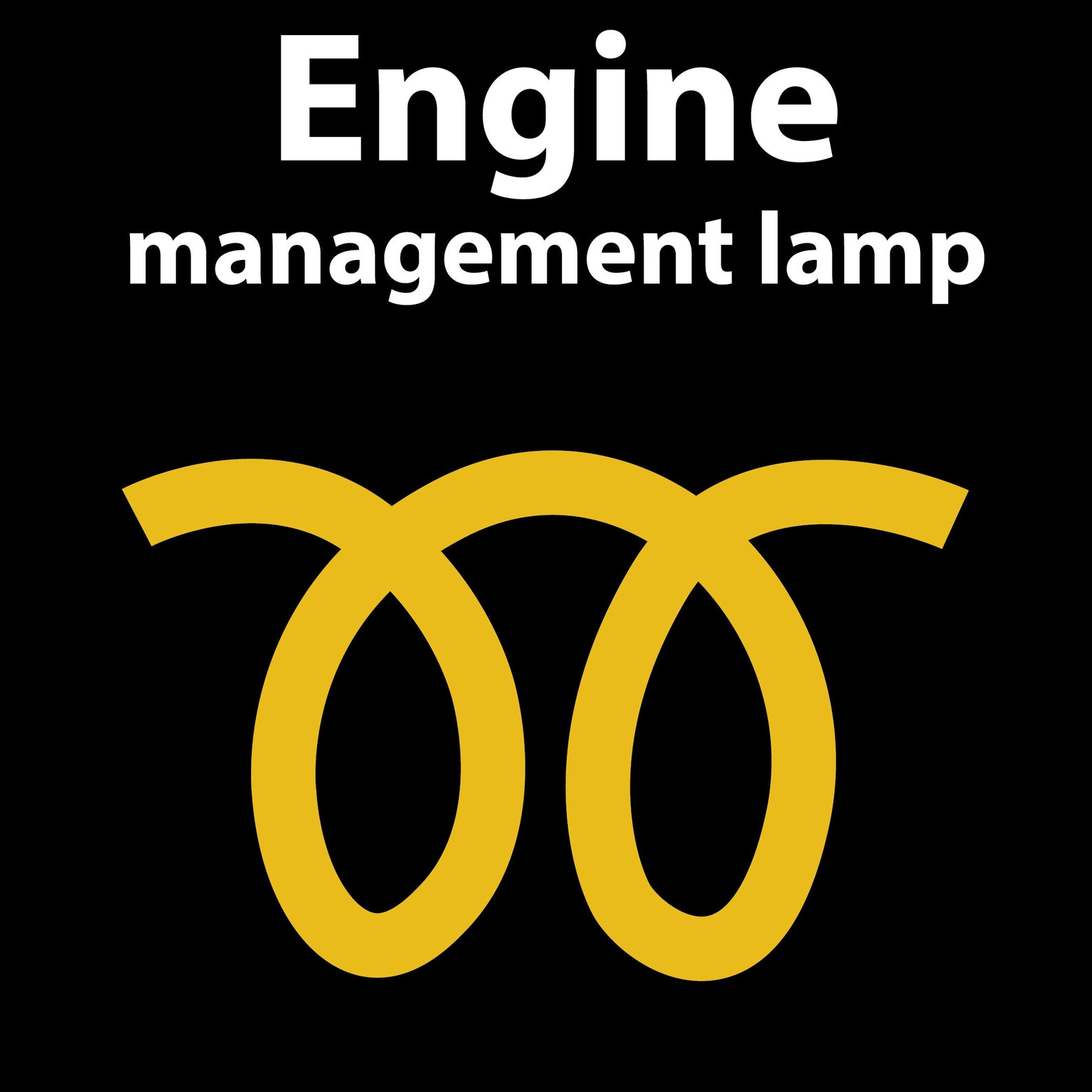 Check Engine Icon. Engine Management Lamp. Warning Dashboard Signs