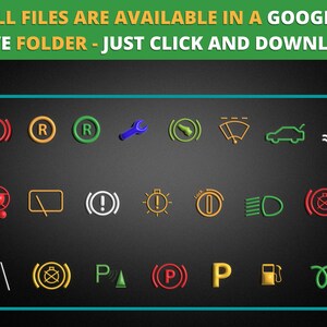 56 3D Car Dashboard Icons SVG/PNG Bundle - Check Engine, Vehicle Fault ...