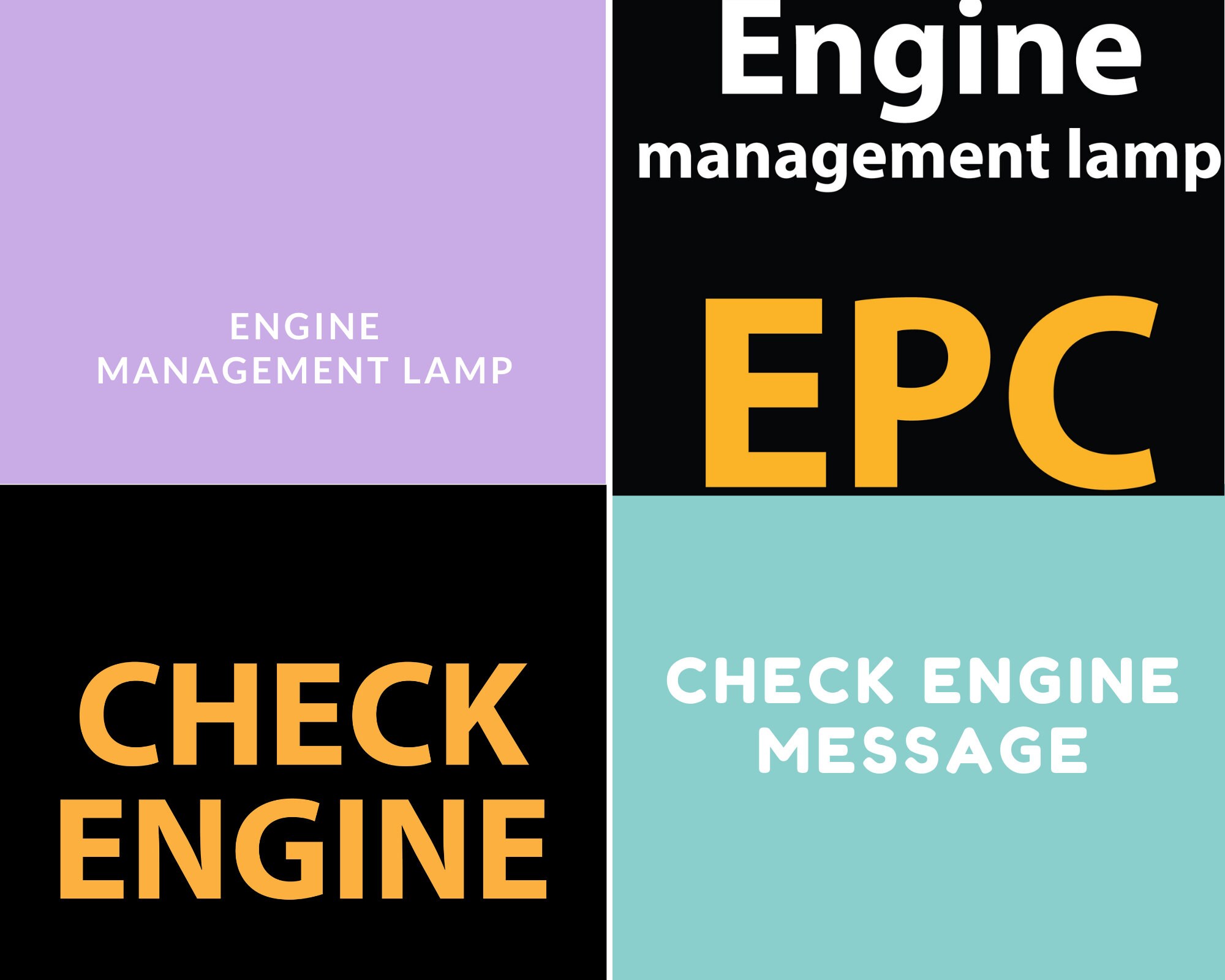 Check Engine Icon. Engine Management Lamp. Warning Dashboard Signs