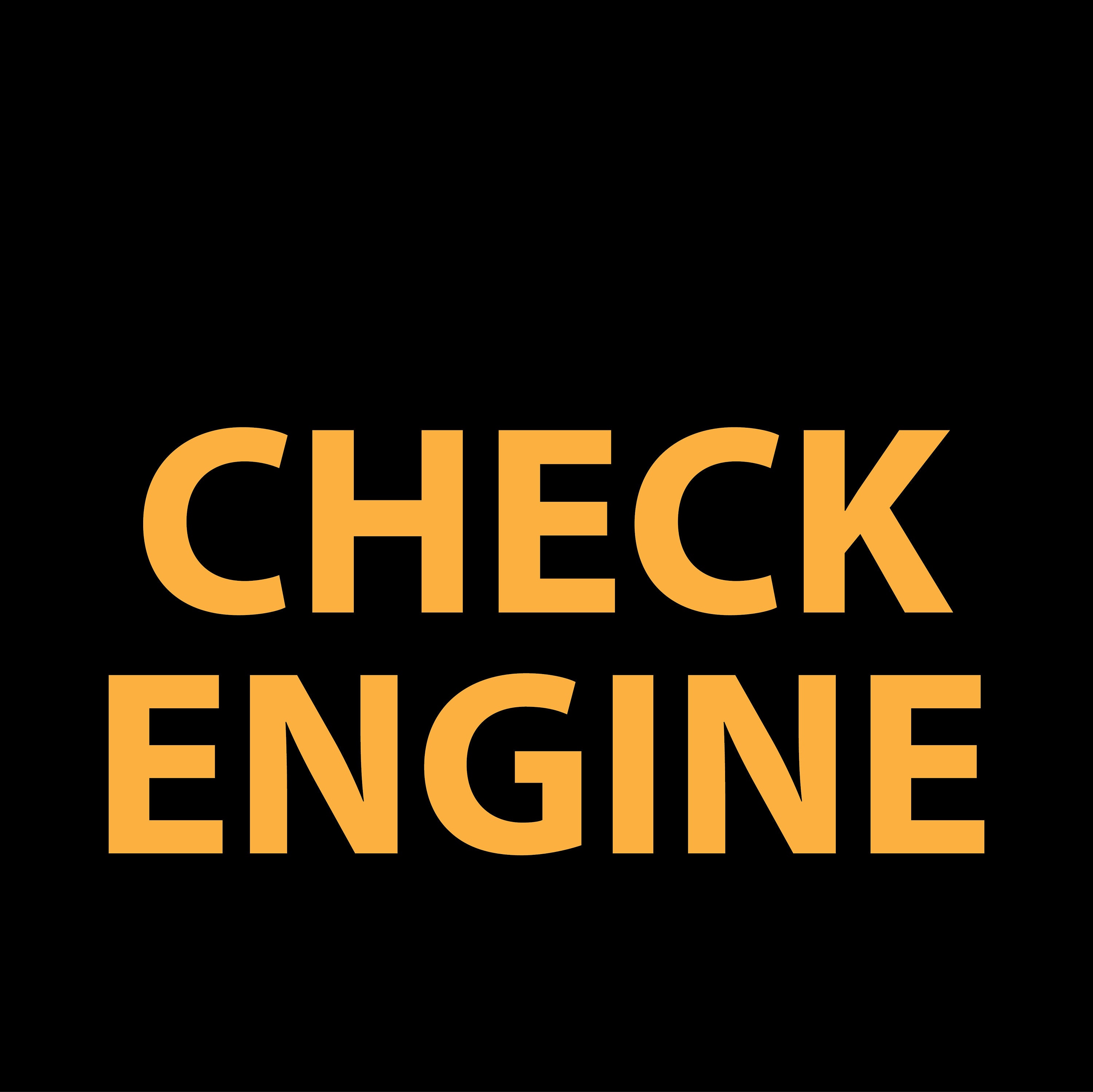 Check Engine Icon. Engine Management Lamp. Warning Dashboard Signs