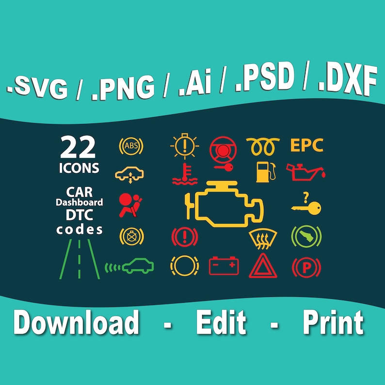 Adobe Illustrator Speedometer Check Engine Lightautomobile Clip Artgauges Car Symbol Sticker