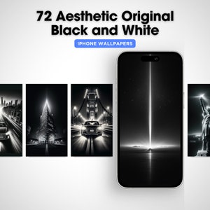 Aesthetic Black and White iPhone Wallpapers with Dynamic Light Animation-Digital Download Including Supercars, Iconic Cities, and Landmarks