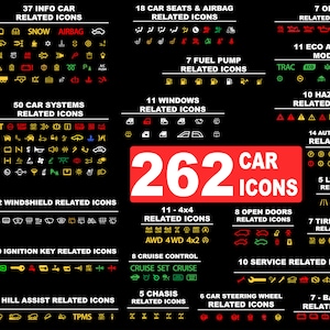 262 Adobe Illustrator Speedometer Check Engine Light-Automobile Clipart-Car Warning lights-Car dashboard symbols Outline drawing-Gauges icon