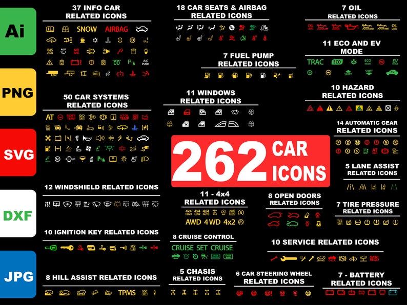 262 Adobe Illustrator Speedometer Check Engine Lightautomobile Clipart