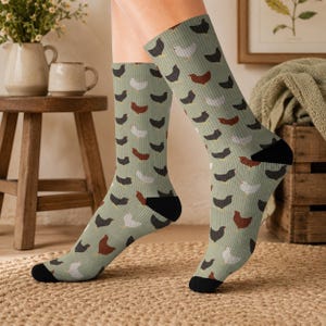 Chicken Silhouette Socks | Sublimation Pattern, Farmyard Poultry Design
