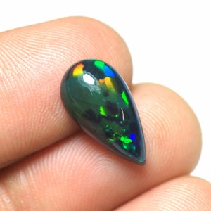 Broken Opal Cabochon Natural Black Ethiopian Fire Opal Black Opal Welo Fire Opal October Birthstone Opal Stone Opal Cabochon Loose Opal
