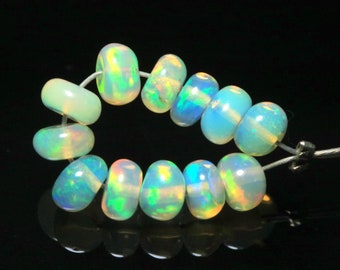 Ethiopian Opal Necklace: Flashy Fire Rondelle Beads (4.30 MM)
