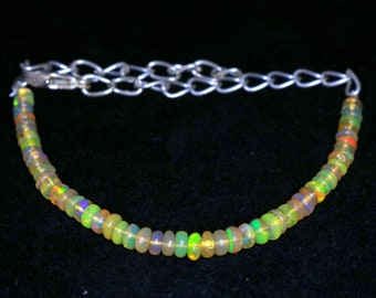 Opal Bracelet Ethiopian Welo Opal Bracelet October Birthstone Gemstone Bracelet Anniversary Gift