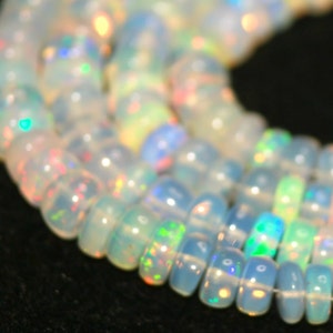 Perline Rondelle opale etiope AAA, filo da 18 pollici