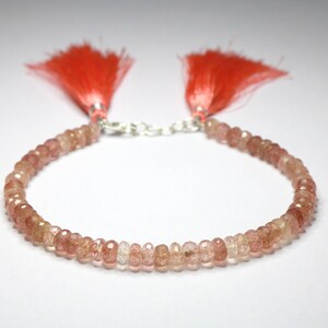 Strawberry Quartz Crystal Bracelet Natural Strawberry Quartz Grade AAA Bracelet Dainty Strawberry Quartz Stacking Bracelet