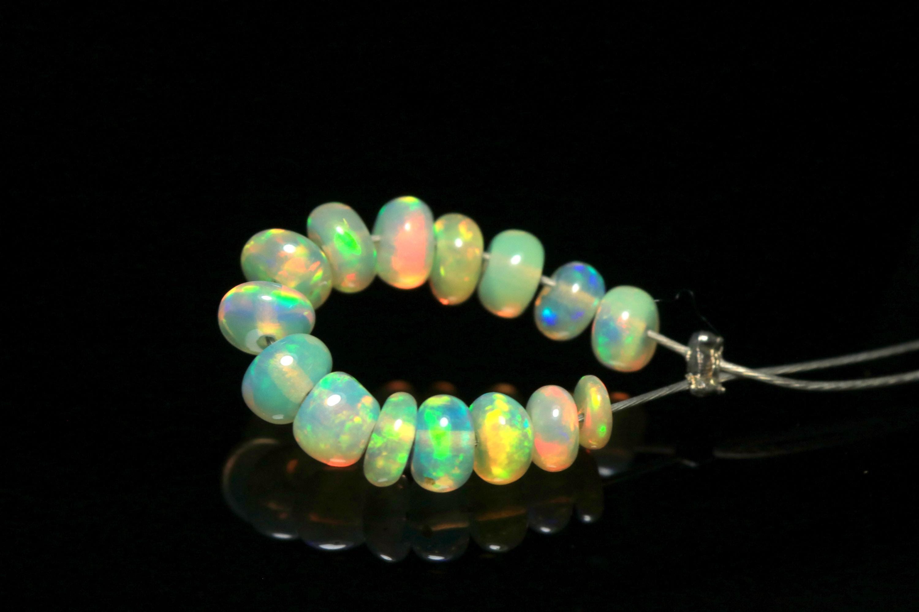 Natural Ethiopian Opal Rondelle Beads: Smooth Gemstone Beads (2.7x3.6 MM)