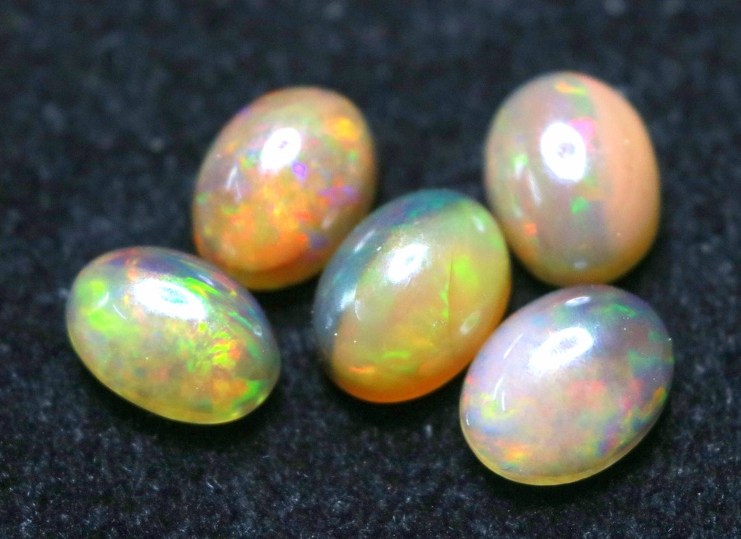 天然エチオピアオパール、オーバルカボション宝石 (6 x 8 MM) - Etsy 日本