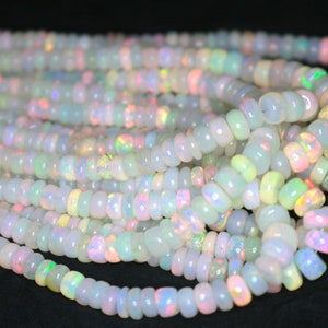 Äthiopische Opalperlenkette: Echte Welo Opal Rondelle, 45 cm