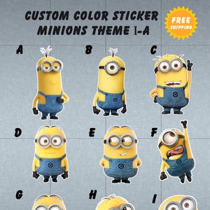 Minion name stickers new arrivals