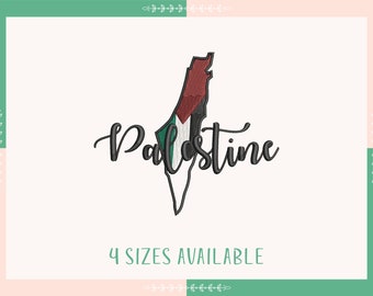 Palestine Map Embroidery Design,  Free Palestine Embroidery Design, Instant Download, Palestine Full Map Embroidery Design