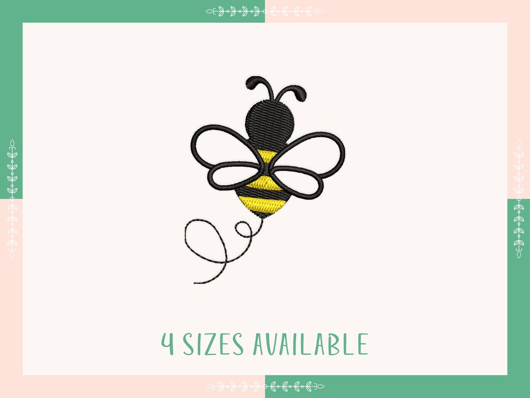 Mini Bee Flying Embroidery Design, Cute Bee Machine Embroidery Design