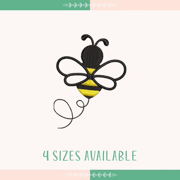 Mini Bee Flying Embroidery Design, Cute Bee Machine Embroidery Design, Honey Bee, Insect, Small Bee Embroidery Design