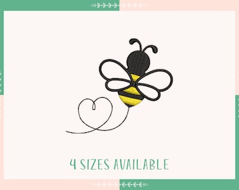 Mini Bee Flying Embroidery Design, Cute Bee Machine Embroidery Design, Honey Bee, Insect, Little Bee Embroidery Design