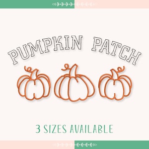 Pumpkin Patch Embroidery Design File, Pumpkin Outline Embroidery Design, Halloween Embroidery, Instant Download