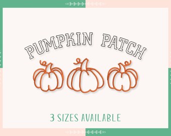 Pumpalappbroderidesignfil, pumpakonturbroderidesign, Halloweenbroderi, direktnedladdning