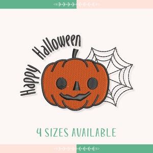 Happy Halloween Embroidery Design, Pumpkin Embroidery Design, Halloween Embroidery, Instant Download